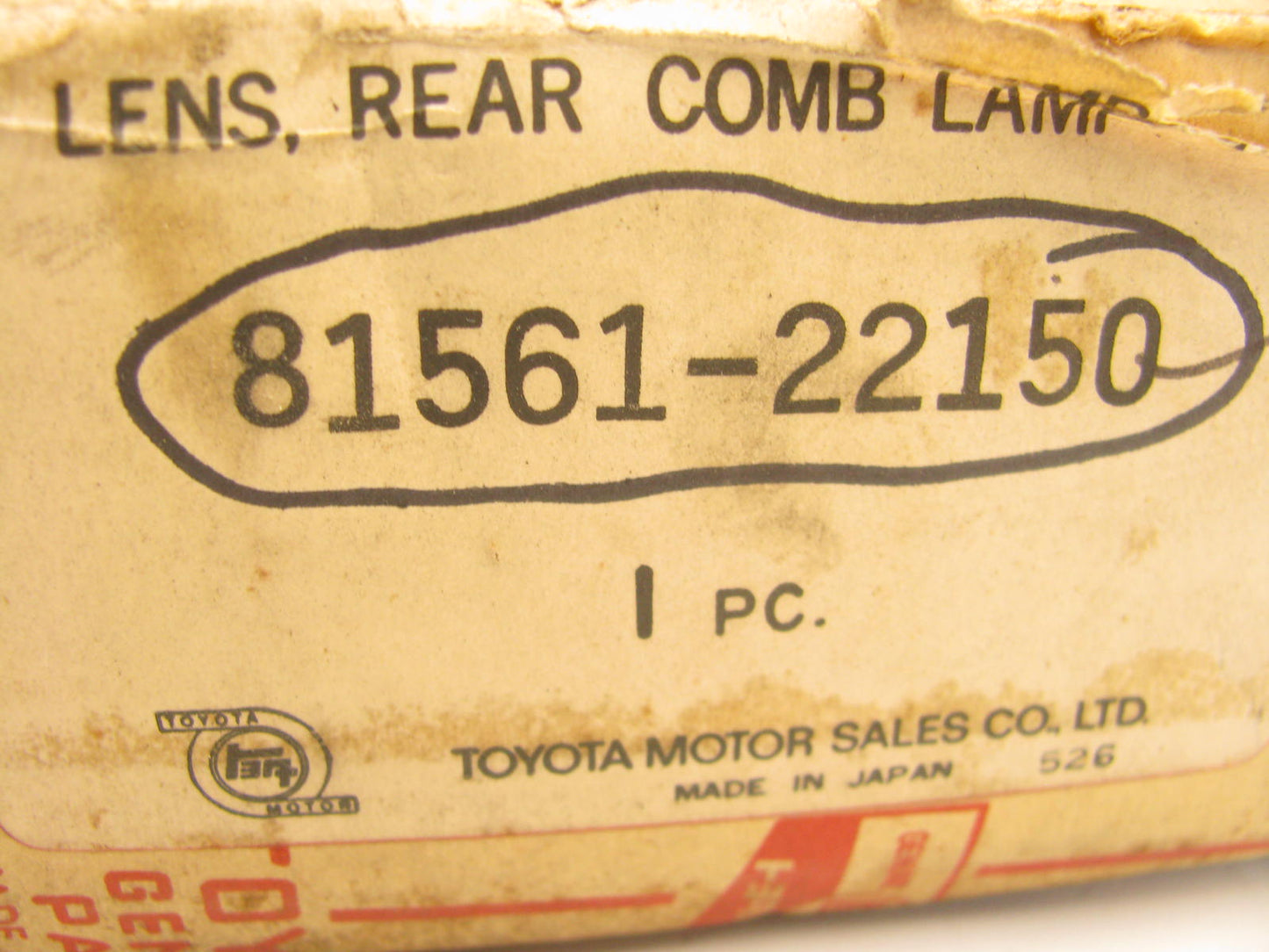 NOS OEM Toyota 81561-22150 Tail Light Tail Lamp Lens 22-6L  1969