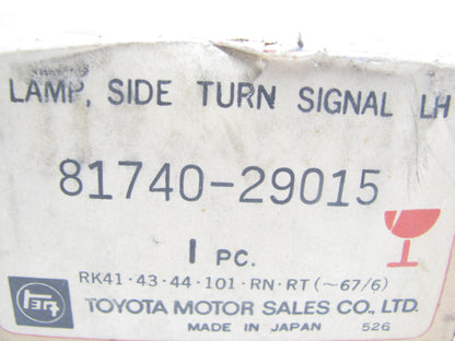 NOS OEM Toyota Front LH Side Marker Lamp Light 81740-29015