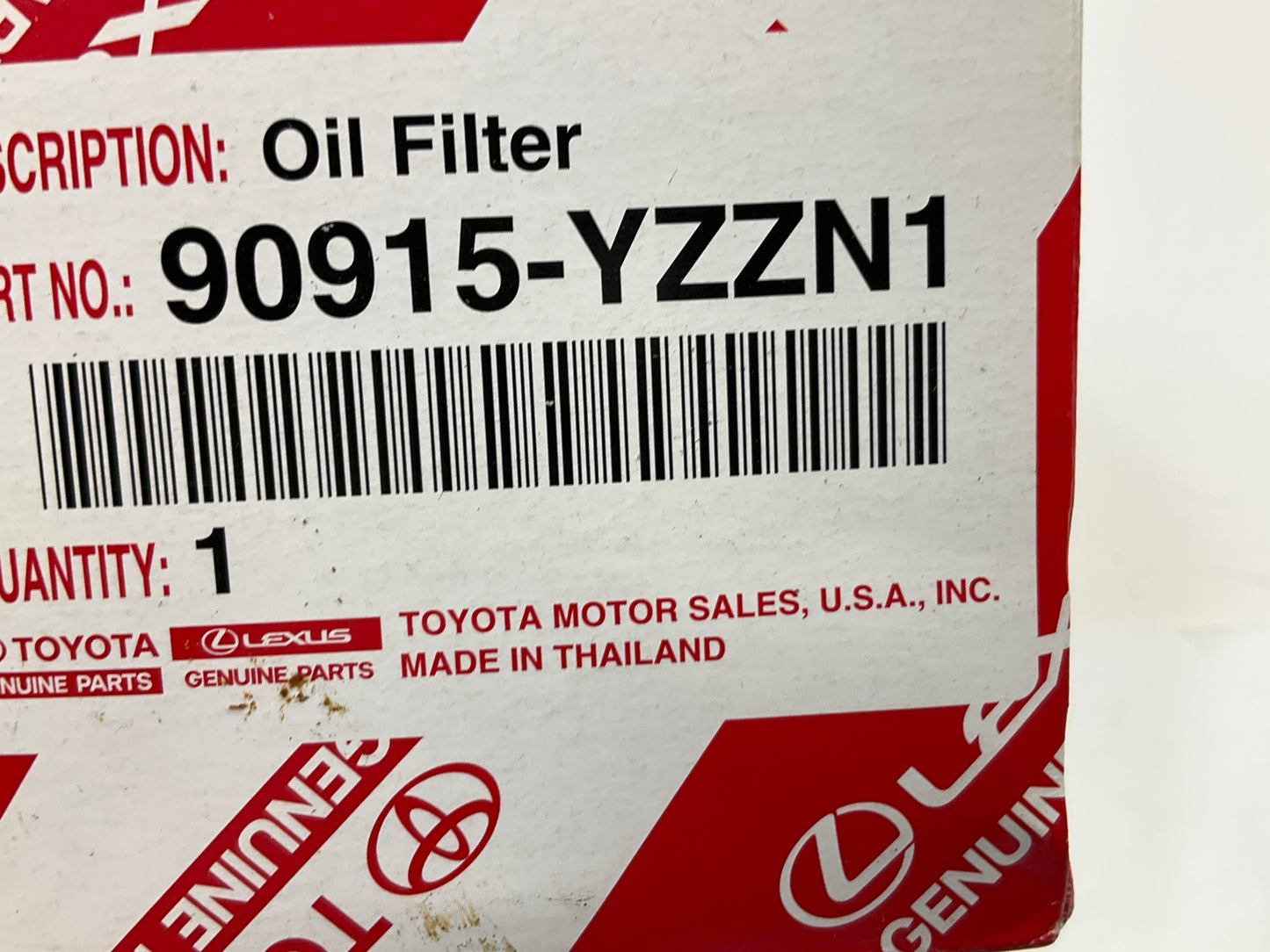 NEW - OEM Toyota 90915-YZZN1 Engine Oil Filter