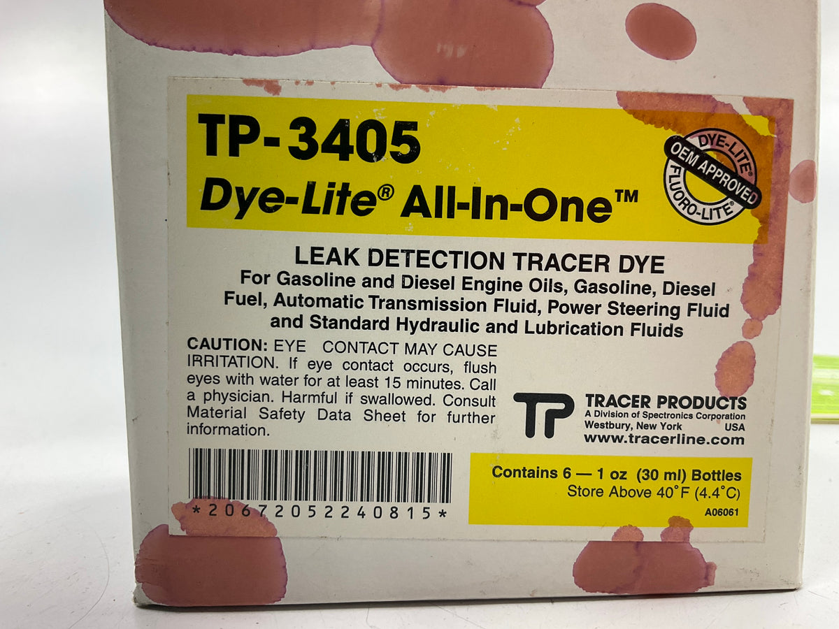 (6) Tracer Products TP3405 All-in-One Leak Detection Trace Dye, 1 Fl Oz Each