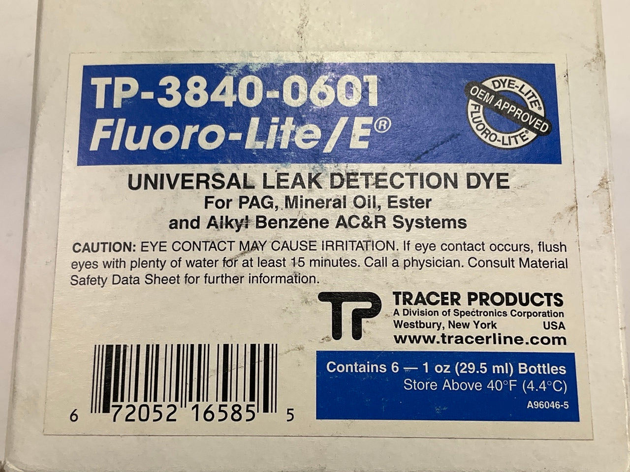 Tracer TP-3840-0601 Universal Leak Detection Dye 6-pack Of 1 Oz. Bottles