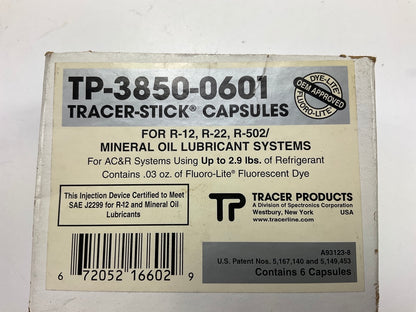 Tracer TP-3850-0601 Fluoro-Lite A/C Leak Detection Dye - 6 Bottles .03 Oz Each