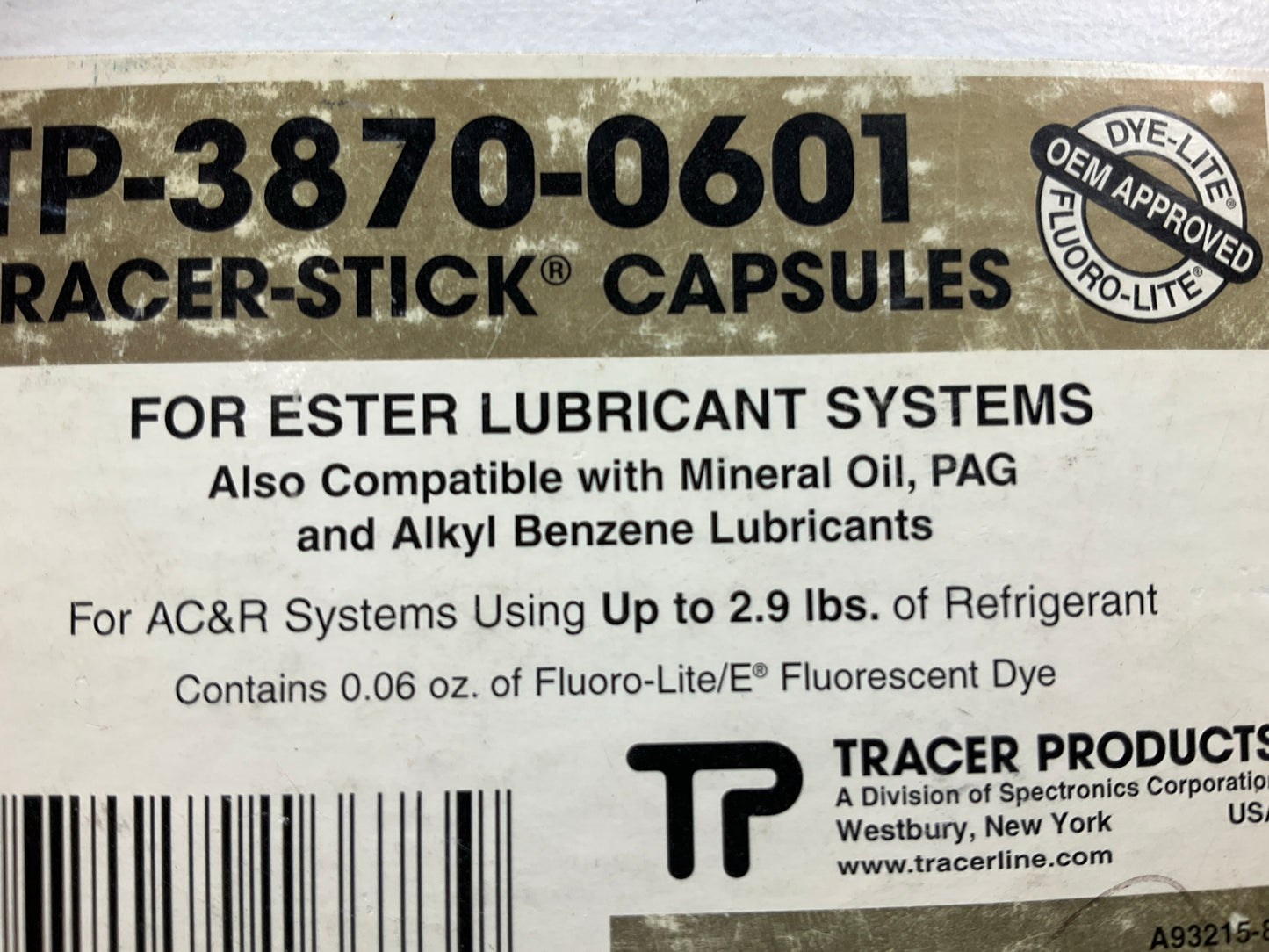(9) Tracer TP3870-0601 A/C Air Conditioning Leak Detection Dye Bottles 0.06oz Ea