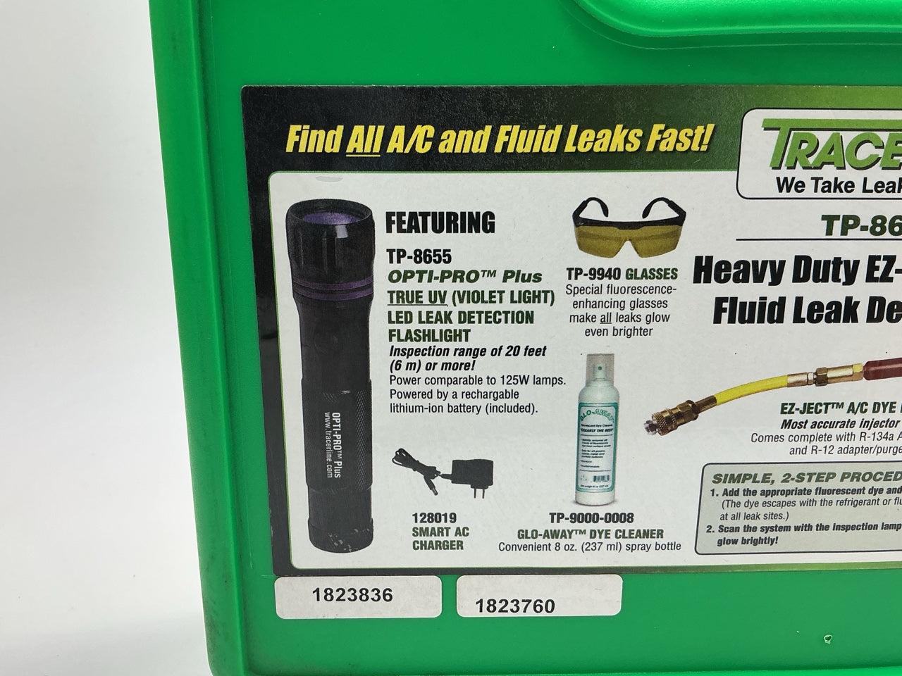 Tracerline TP8657HD Heavy Duty A/C & Fluid Leak Dectection Tool Kit With Glasses