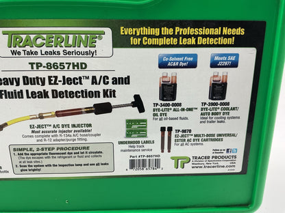 Tracerline TP8657HD Heavy Duty A/C & Fluid Leak Dectection Tool Kit With Glasses