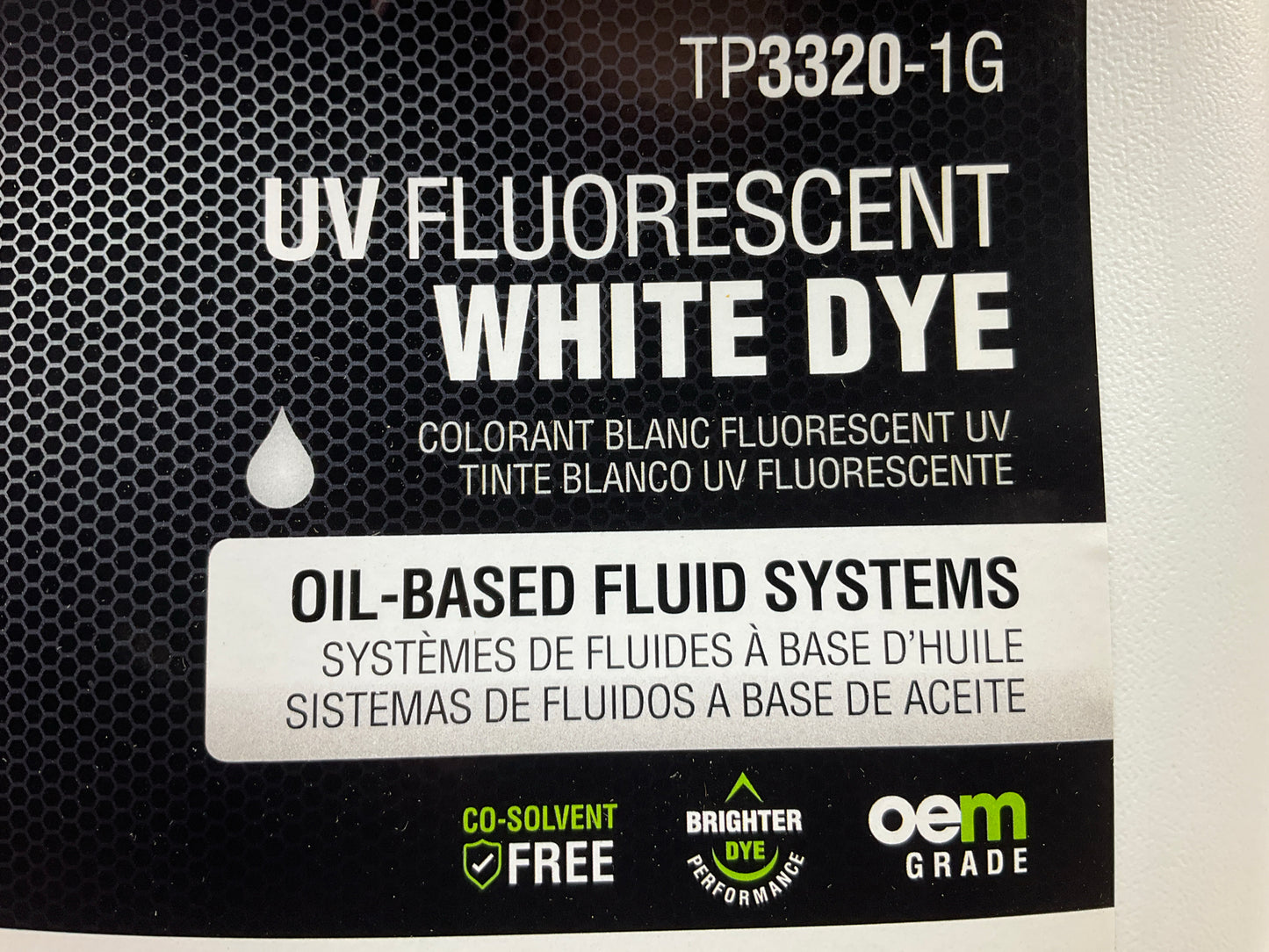 Tracer TP3320-1G Leak Detection UV Fluorescent White Dye For Oil Based, 1 Gallon