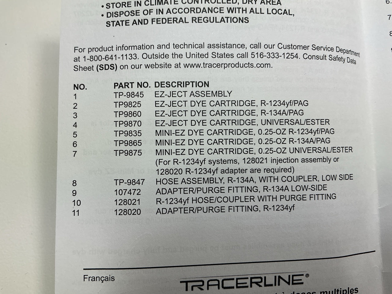 Tracer Products TP9890-BX Mini-EZ A/C 134a Leak Detection Dye Injection Kit: