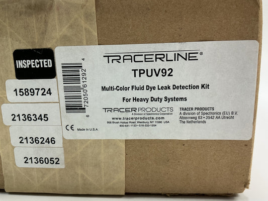 Tracerline TPUV92 Multi-Colored UV Fluid Dye Leak Detection Leak Detect Tool Kit