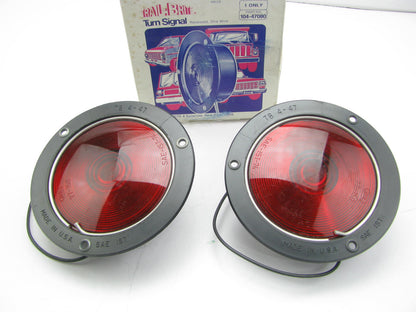 (2) Trail-brite 104-47080 Turn Signals Tail Lights 4'' Red Flush Mount