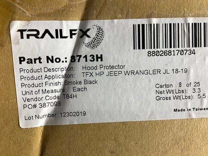 Trailfx 8713H Hood Deflector Stone Guard Shield For 2018-2025 Jeep Wrangler