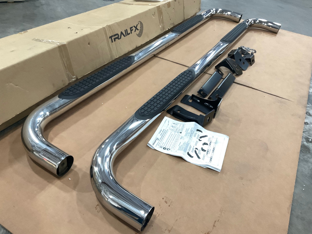 MISSING WASHERS - Trailfx A0031S Nerf Bars 3'' Stainless Tube Steps, Crew Cab