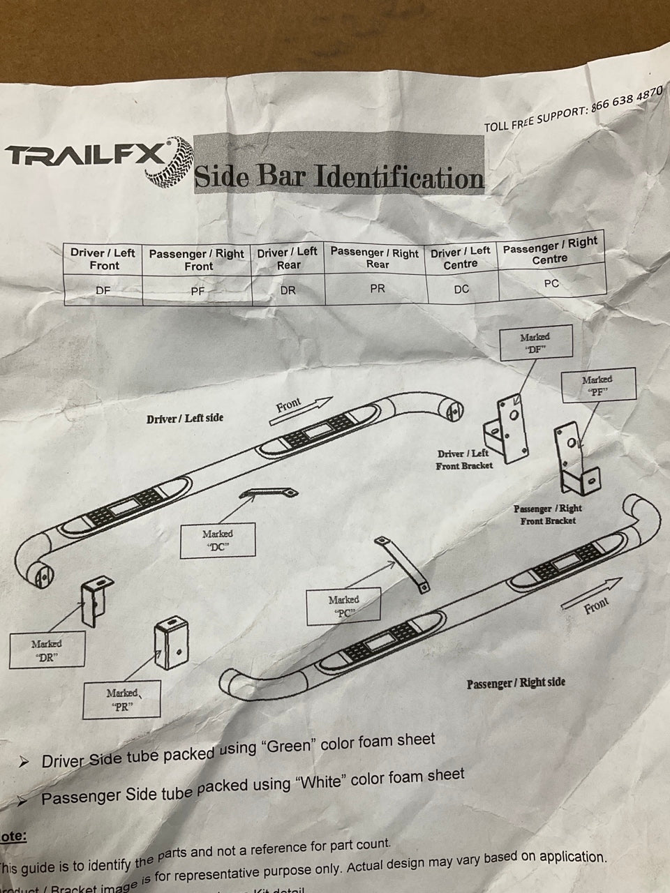 MISSING ALL HARDWARE Trailfx A0060S Nerf Bars Tube Steps - 19-25 Ranger CREW CAB