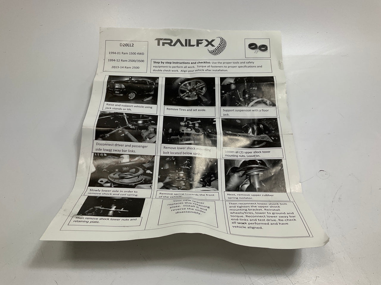 TrailFX 2'' Lift Leveling Suspension Kit For 94-01 Dodge Ram 1500, 94-12 2500 4WD