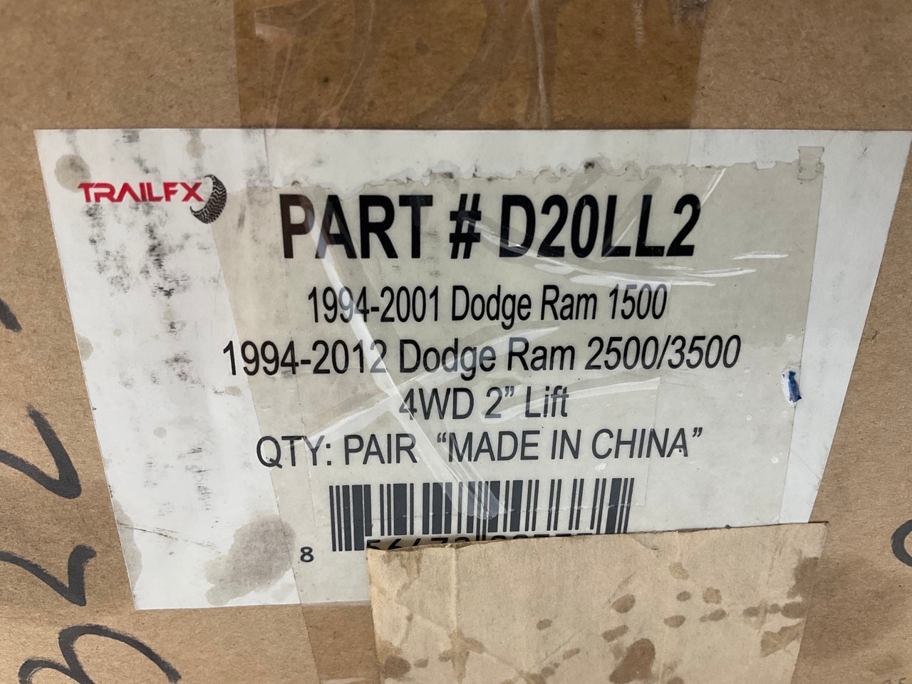 TrailFX 2'' Lift Leveling Suspension Kit For 94-01 Dodge Ram 1500, 94-12 2500 4WD