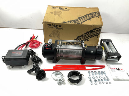 Trail FX W08B Vehicle Recovery Winch Kit, 12 Volt, 8,000 Lbs W/ Remote Control