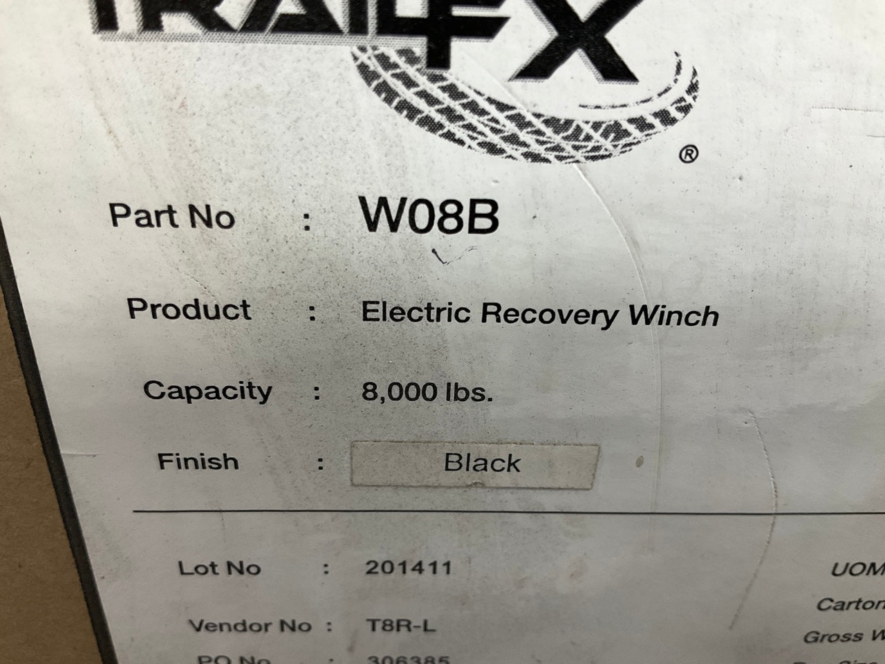 Trail FX W08B Vehicle Recovery Winch Kit, 12 Volt, 8,000 Lbs W/ Remote Control