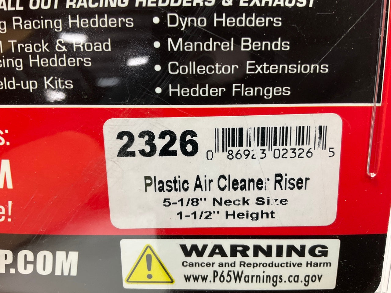 Trans-dapt 2326 Air Cleaner Carburetor Spacer Black Plastic 1-1/2'' Tall X 5-1/8''