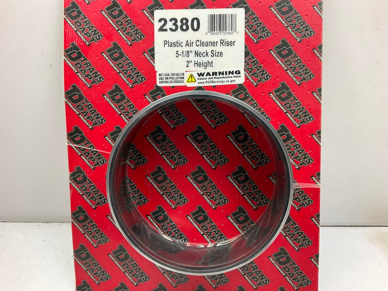 Trans-dapt 2380 Air Cleaner Carburetor Spacer - Black Plastic 2'' Tall X 5-1/8''