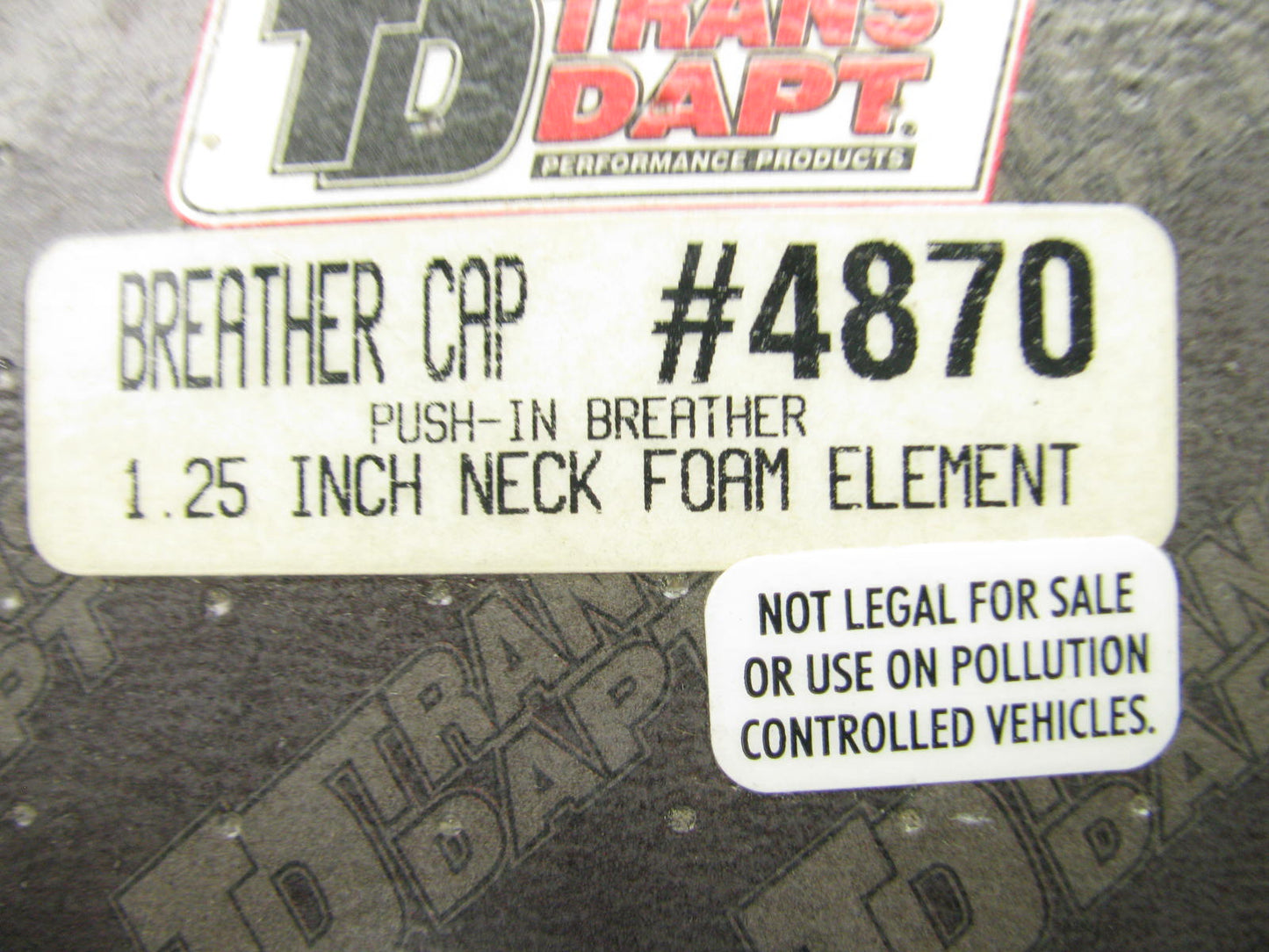 Trans-dapt 4870 Chrome Push-in Foam Valve Cover Breather Element - 1.25''