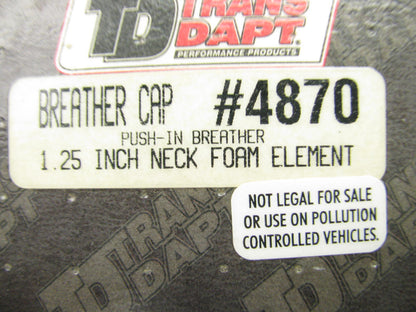 Trans-dapt 4870 Chrome Push-in Foam Valve Cover Breather Element - 1.25''