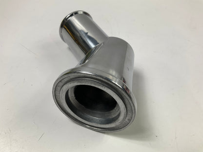 Trans-dapt 6003 Polished Aluminum Water Neck, 45 Deg Swivel, 66-75 Chevy SBC BBC