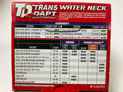 Trans-dapt 6003 Polished Aluminum Water Neck, 45 Deg Swivel, 66-75 Chevy SBC BBC