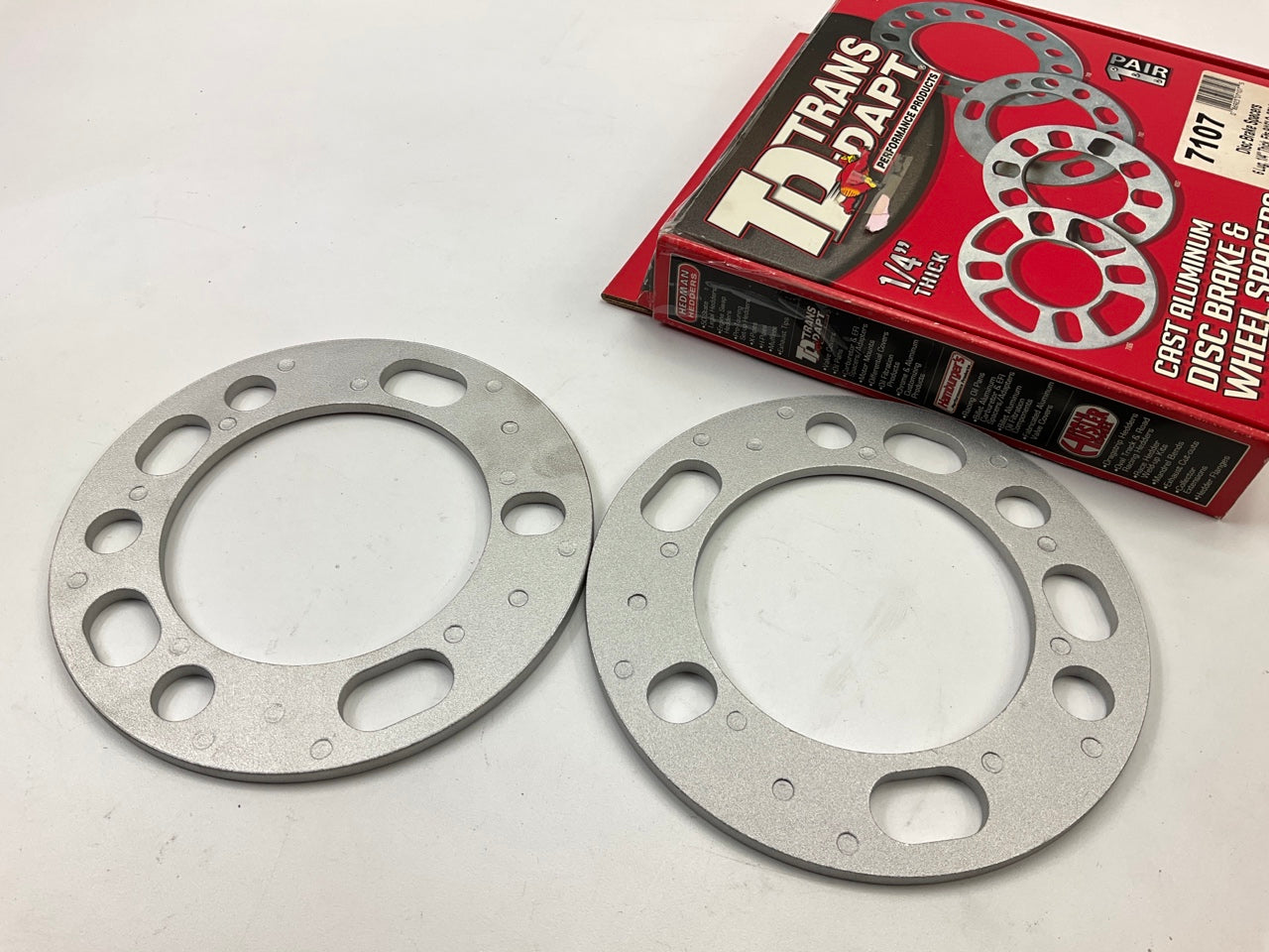 Trans-Dapt 7107 Disc Brake Spacers - 6 Hole - 1/4 In. Thick - 5.5'' Bolt Circle