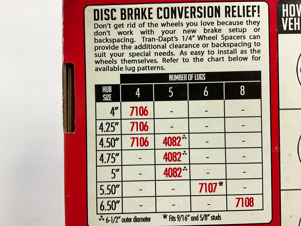 Trans-Dapt 7107 Disc Brake Spacers - 6 Hole - 1/4 In. Thick - 5.5'' Bolt Circle
