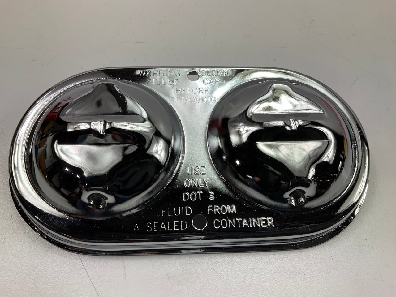 Trans-Dapt 9102 Chrome Brake Master Cylinder Cover - Early GM (70-80), 3''x5-3/4''