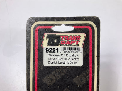 Trans-dapt 9221 Chrome Oil Dipstick For 1965-1987 Ford 260 289 302, 20-1/4'' Long