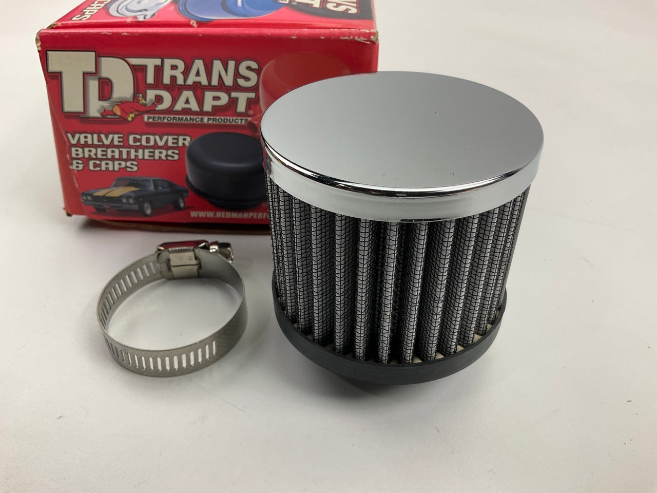 Trans Dapt 9597 Clamp-on Valve Cover Filter Breather - Goes Over 1-3/8'' Tube