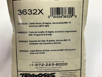 Traxxas 3632X Red-Anodized Aluminum Caster Blocks 30 Degree (L&R)