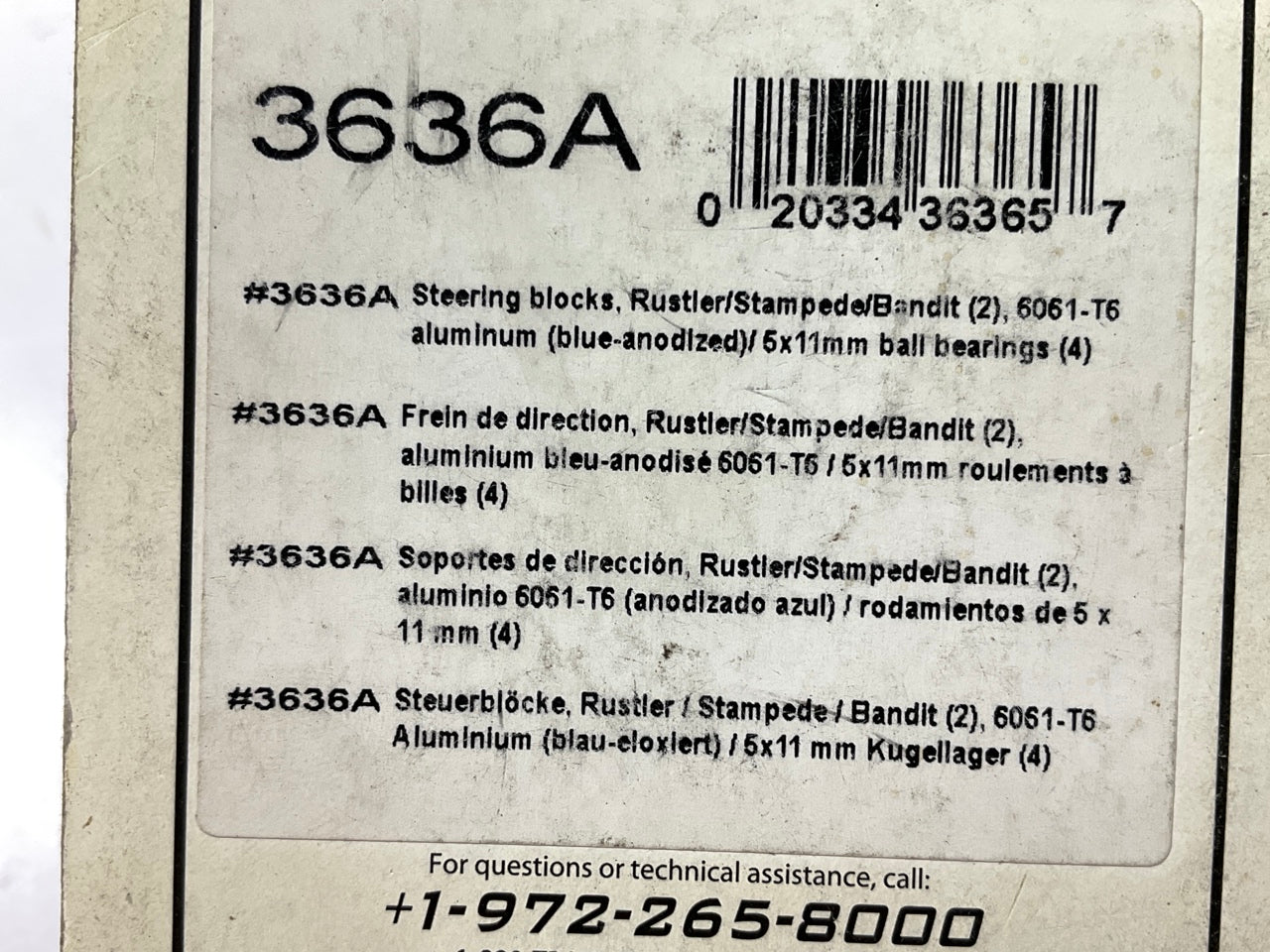 Traxxas 3636A 6061-T6 Aluminum Steering Blocks (2) W/ Ball Bearings