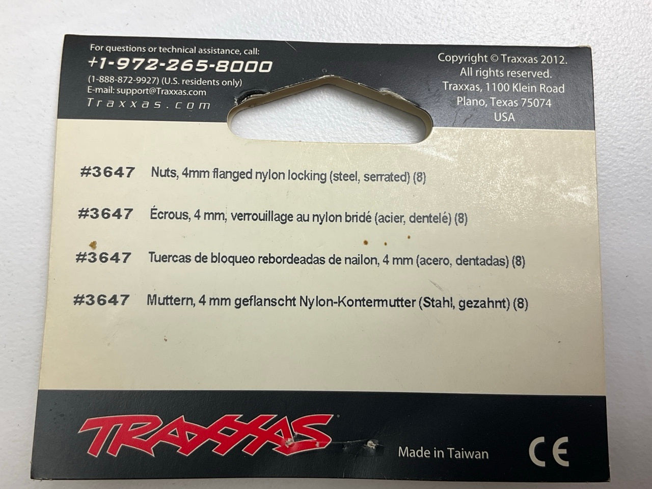 Traxxas 3647 4mm Steel Flanged Serrated Nylon Locknut (8)