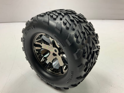 Traxxas 3668A All-star 2.8'' Black Chrome Wheels, Talon Tires, Stampede Rear