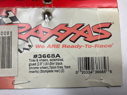 Traxxas 3668A All-star 2.8'' Black Chrome Wheels, Talon Tires, Stampede Rear