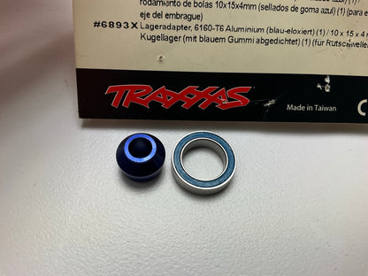 Traxxas 6893X - Aluminum Bearing Adapter Blue, Slash 4X4