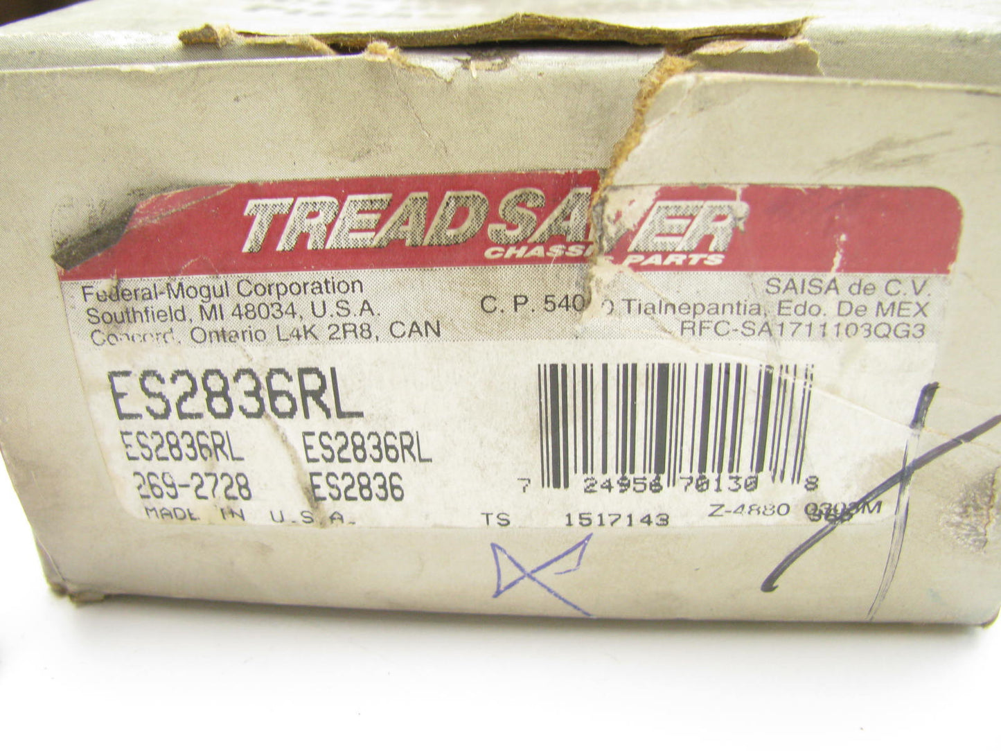 Tread Saver ES2836RL OUTER Steering Tie Rod End