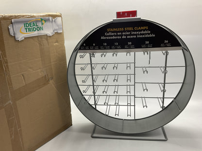 Ideal 2674001 Hose Large Clamp Display Rack (Rack Only), Has Labeled Sizes
