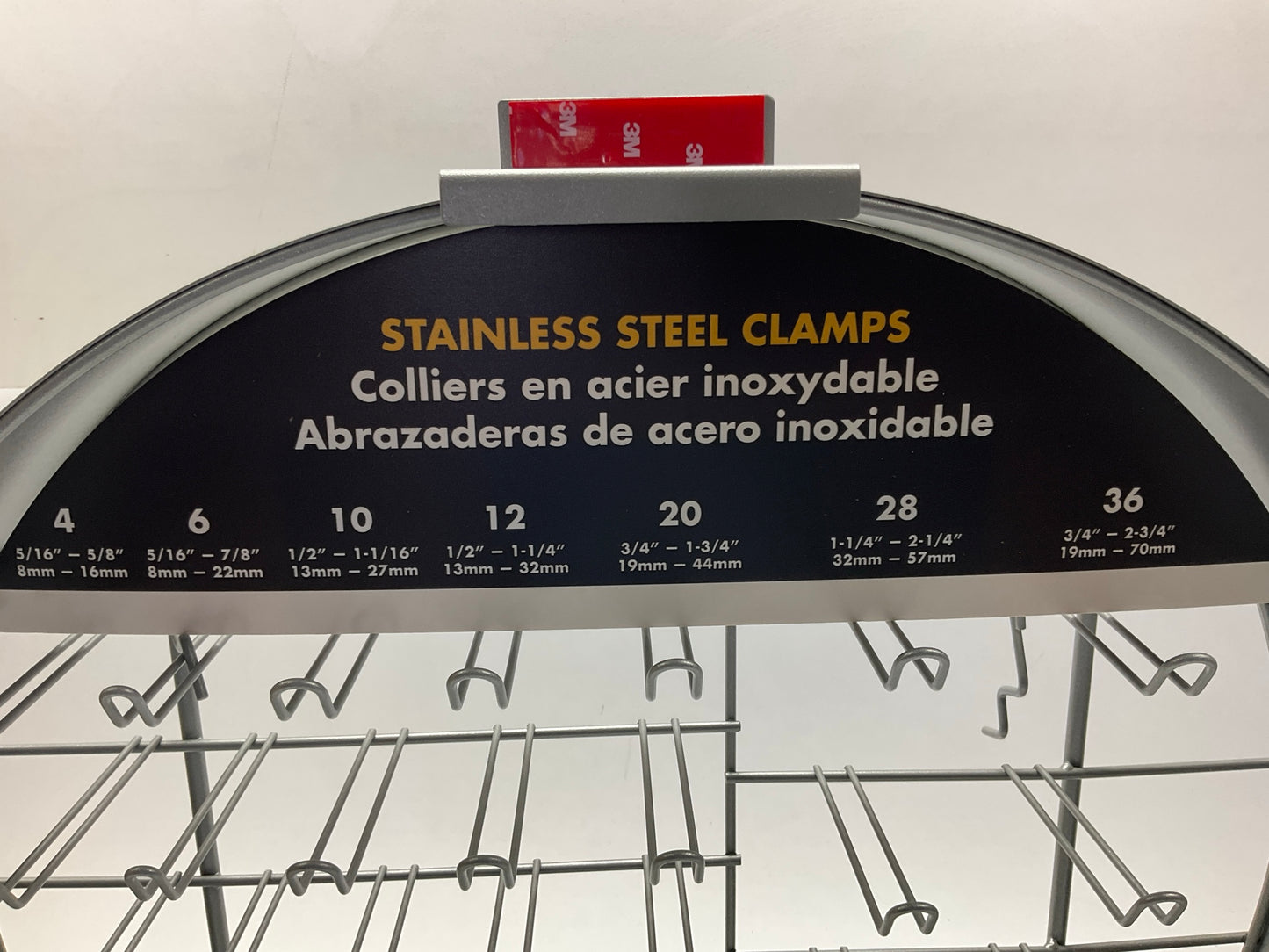 Ideal 2674001 Hose Large Clamp Display Rack (Rack Only), Has Labeled Sizes
