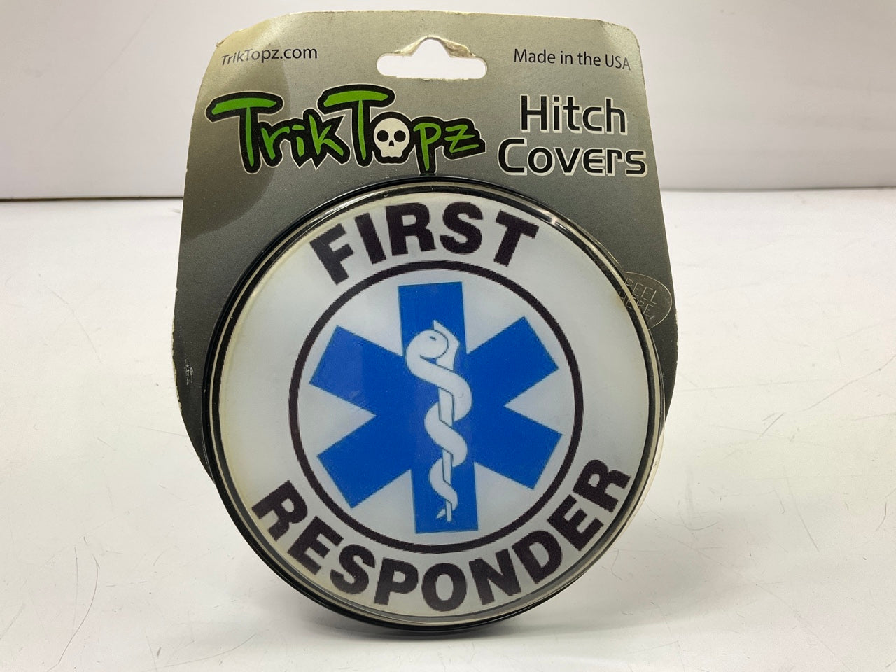 Trik Topz 1241H White First Responder 2'' Trailer Hitch Receiver Cover Cap