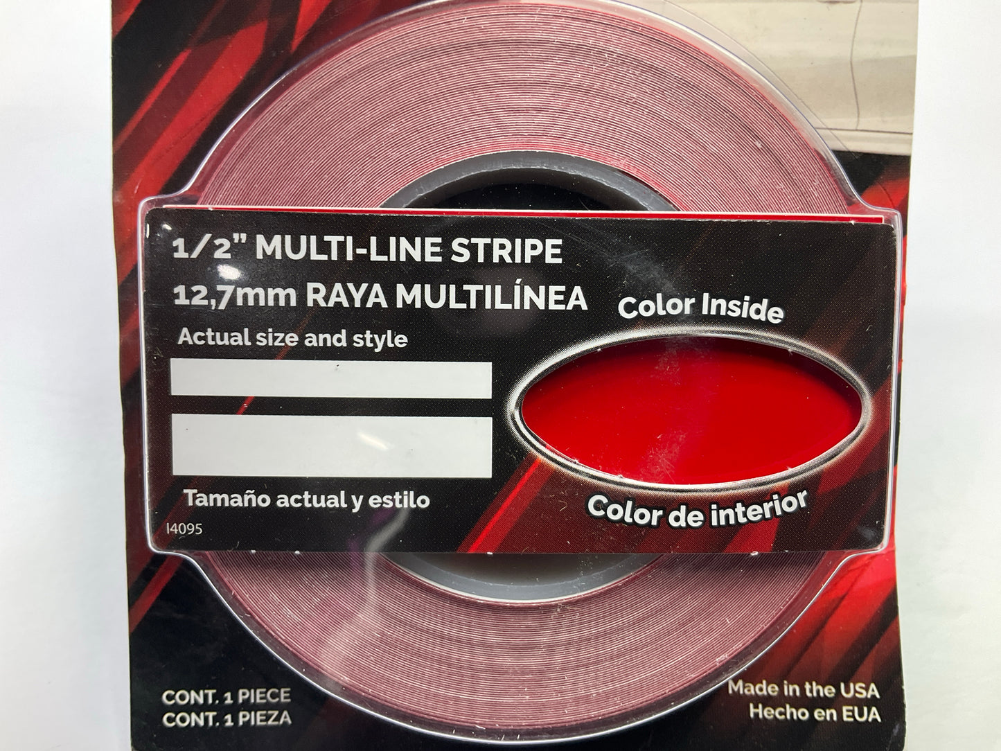 Trimbrite 409171 Pinstripe Striping Tape Double Red Pinstripe 1/2'' X40'