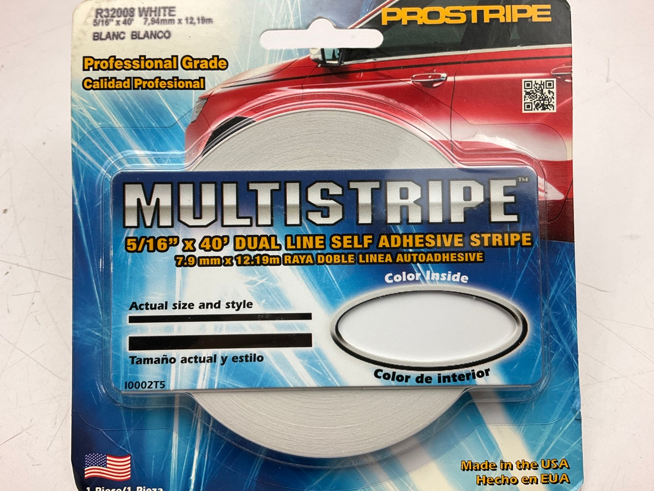 Trimbrite R32008 Pinstripe Striping Tape, 5/16X40', White