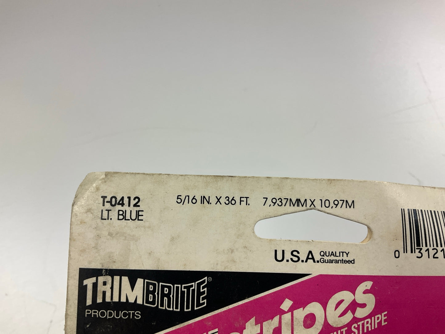 Trimbrite T-0412 Pinstripe Striping Tape, 5/16in X 36 Feet, Light Blue