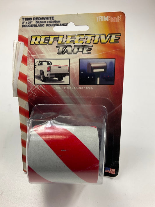 Trimbrite T1809 2'' X 24'' Self-adhesive Red / White Reflective Safety Tape