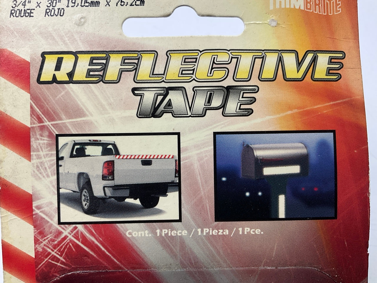 (2) Trimbrite T1813  3/4'' X 30'' Red Light Reflective Vinyl Tape