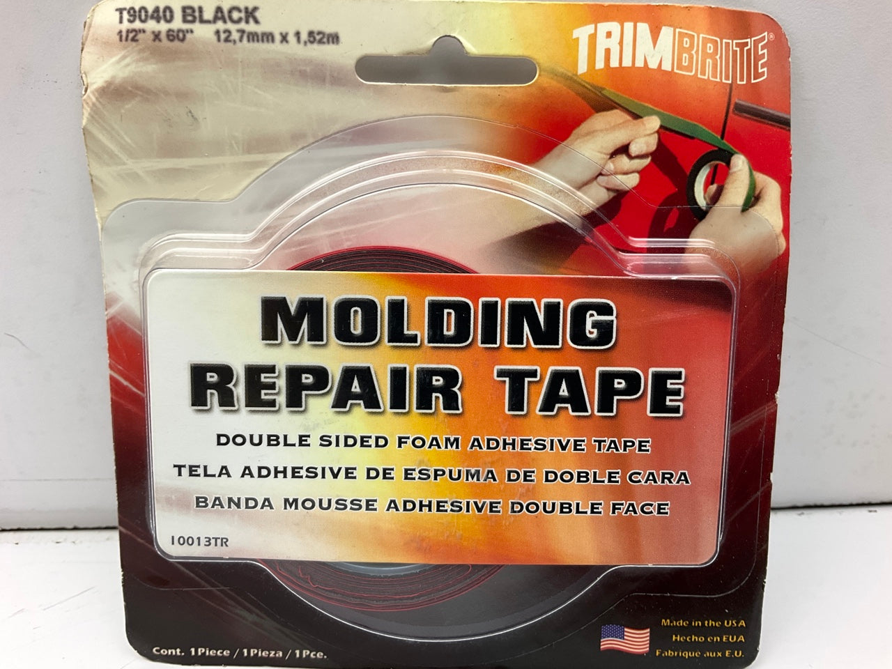 Trimbrite T9040 Black Molding 1/2'' X 60'' Repair Tape, Double Side Adhesive