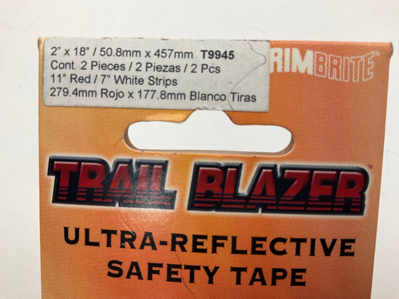 Trimbrite T9945 Trail Blazer Light Reflective Tape Set, 18'' X 2 White / Red