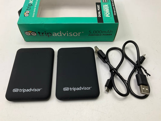 (2) Trip Advisor TA480 5000mAh Power Bank Portable Charger Battery USB Ports