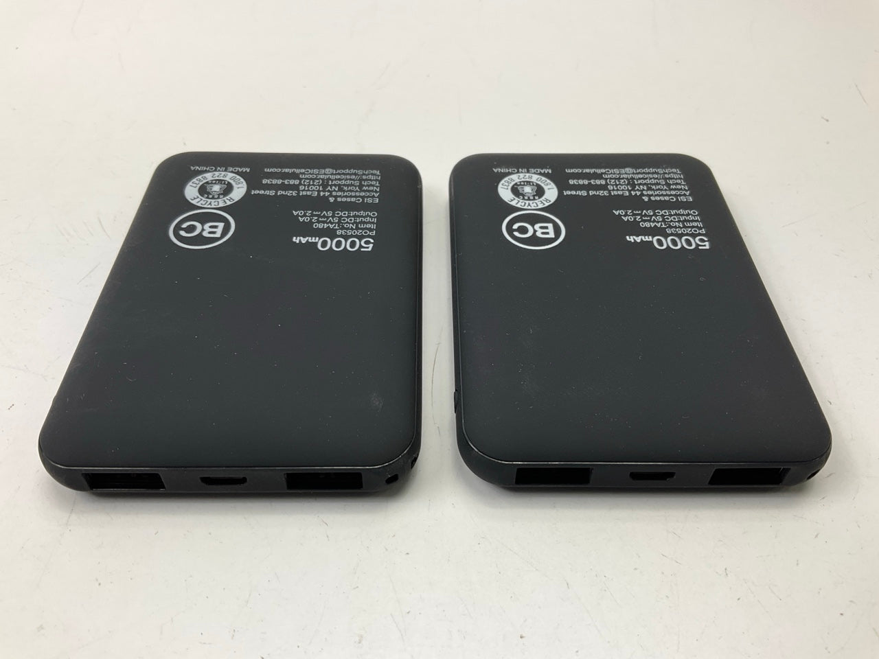 (2) Trip Advisor TA480 5000mAh Power Bank Portable Charger Battery USB Ports